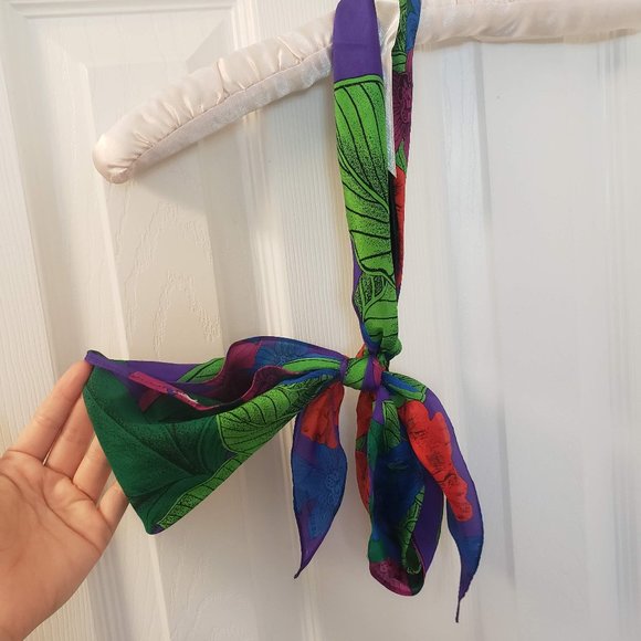 Pair of Scarves Floral Flowers Red Thin Sheer Wrap - Picture 11 of 14